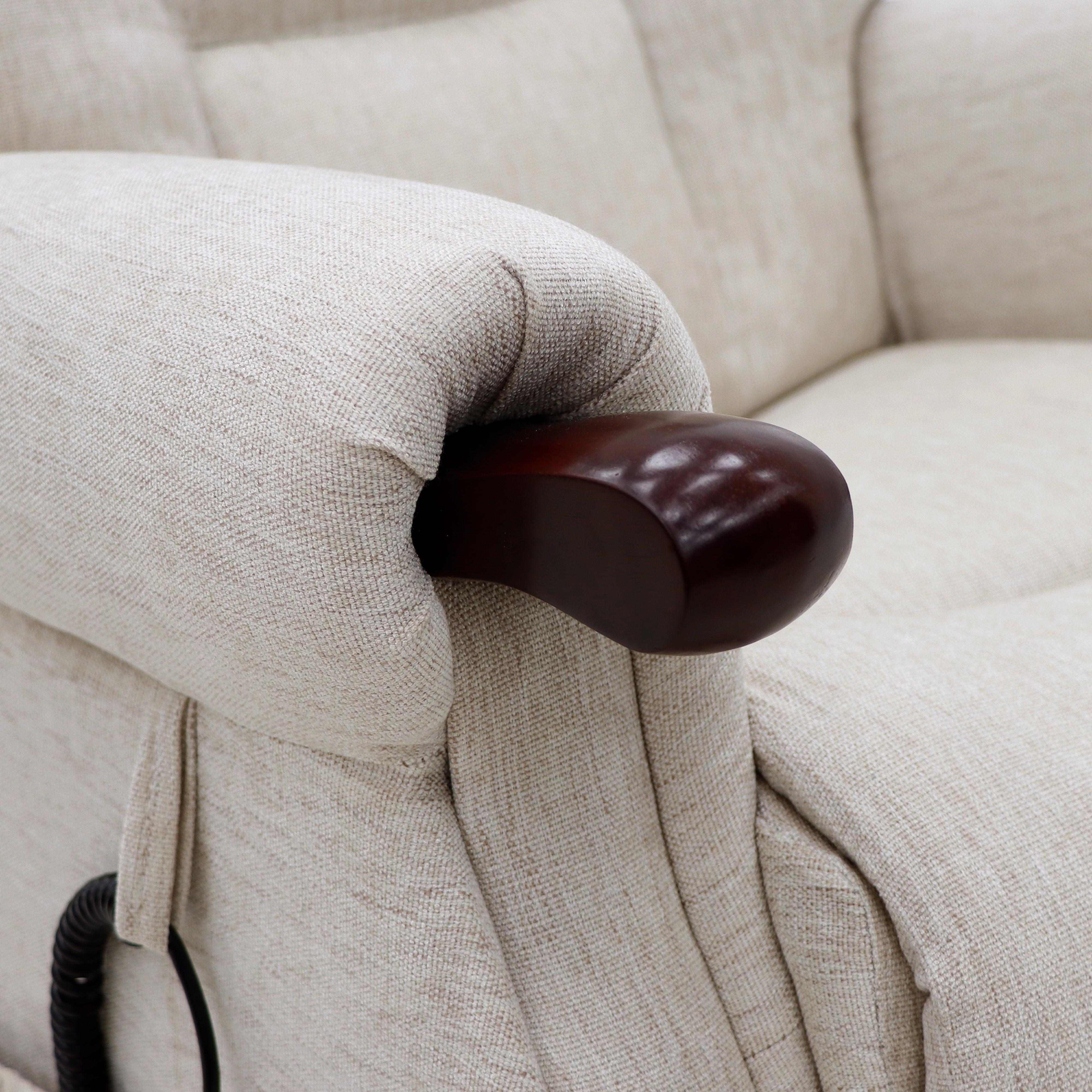 Astoria Dual Motor Lift & Tilt Chair – Beige Fabric with USB Charger