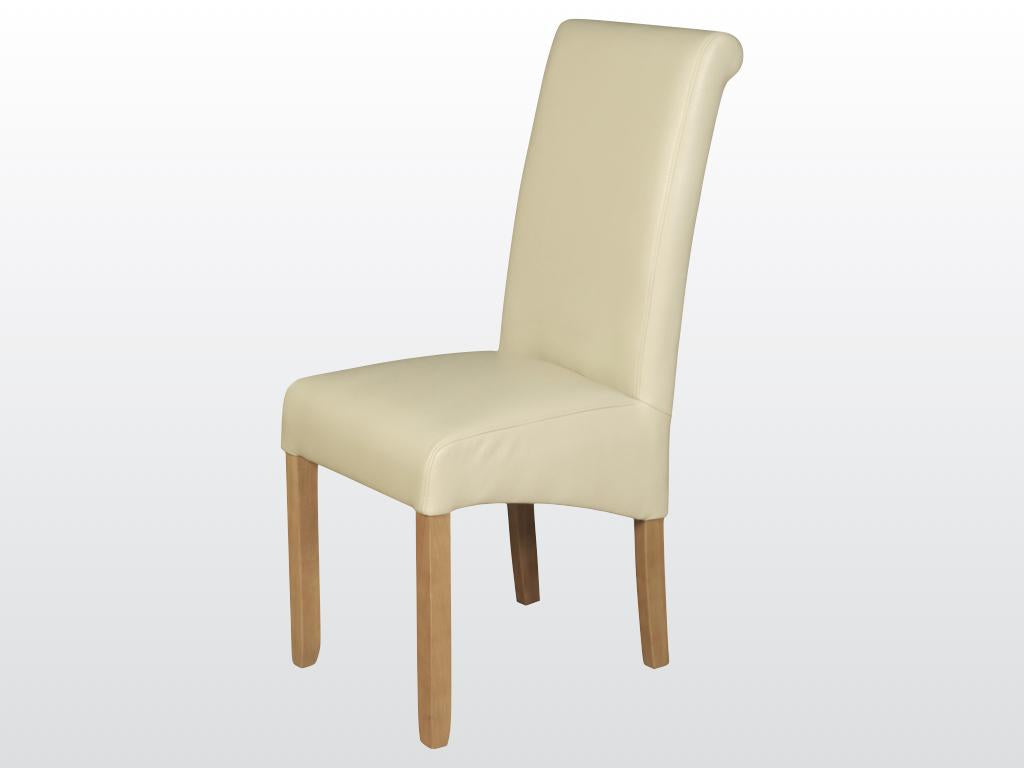 Set of 2 Sophie PU Oak Leg Dining Chairs