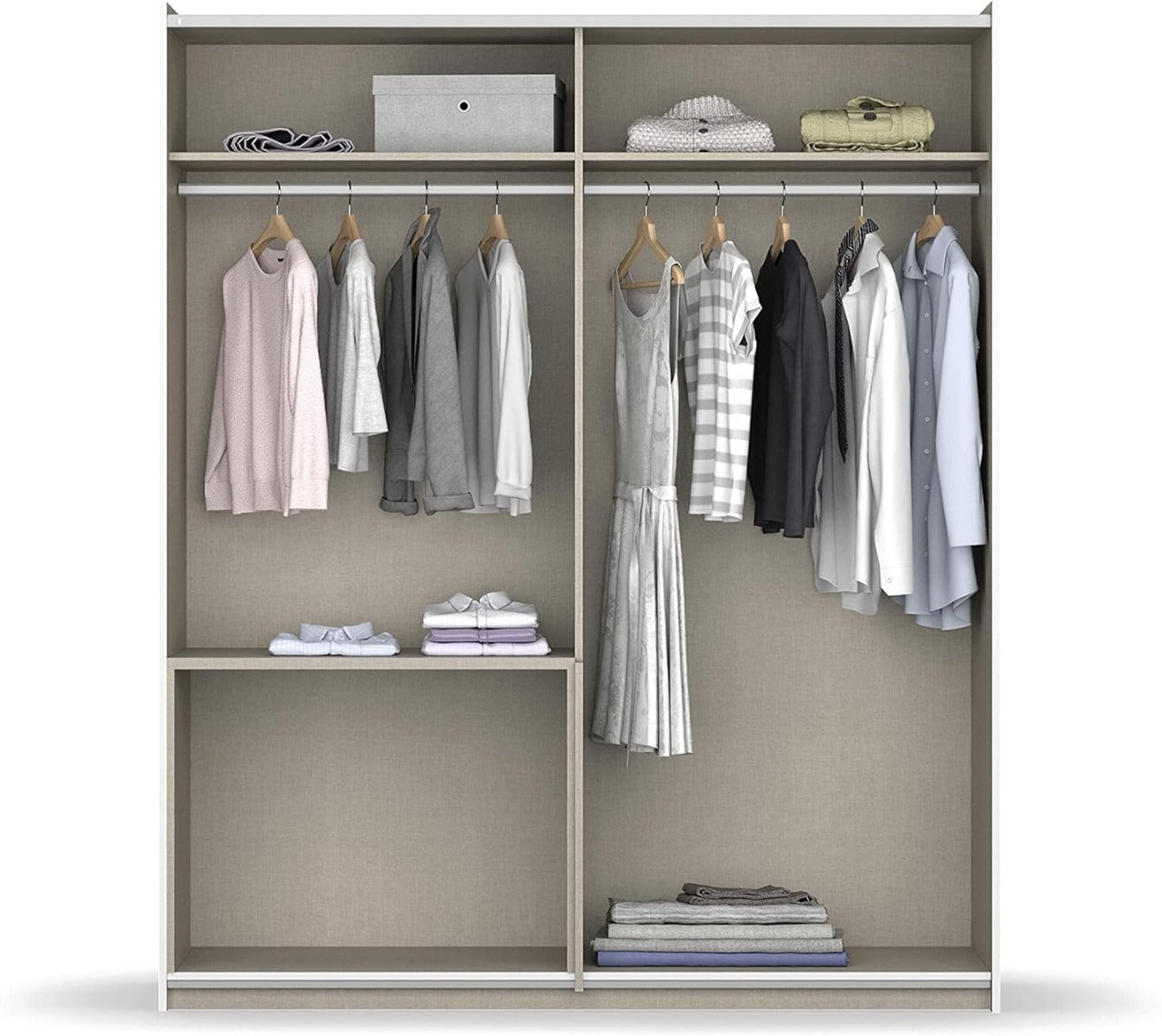 Sevilla Wardrobe with Sliding Doors – White with Mirror Manager Special