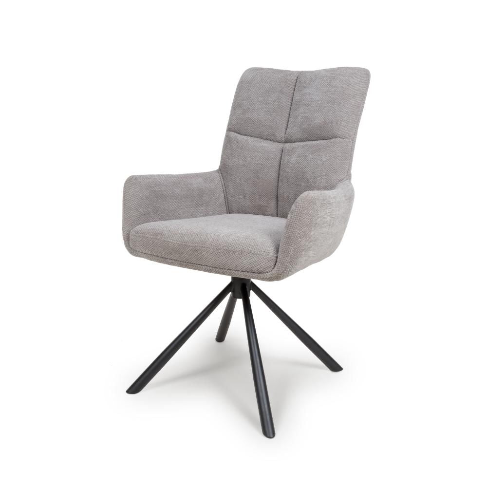 Aldo Chair Black leg - Set of 2 - Pewter - Image 2