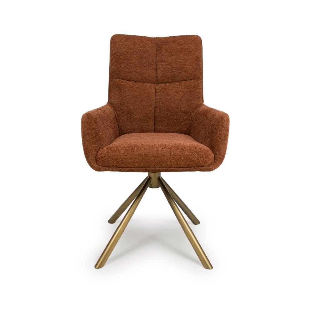 Aldo Chair Bronze leg - Set of 2 - Rust - Image 1
