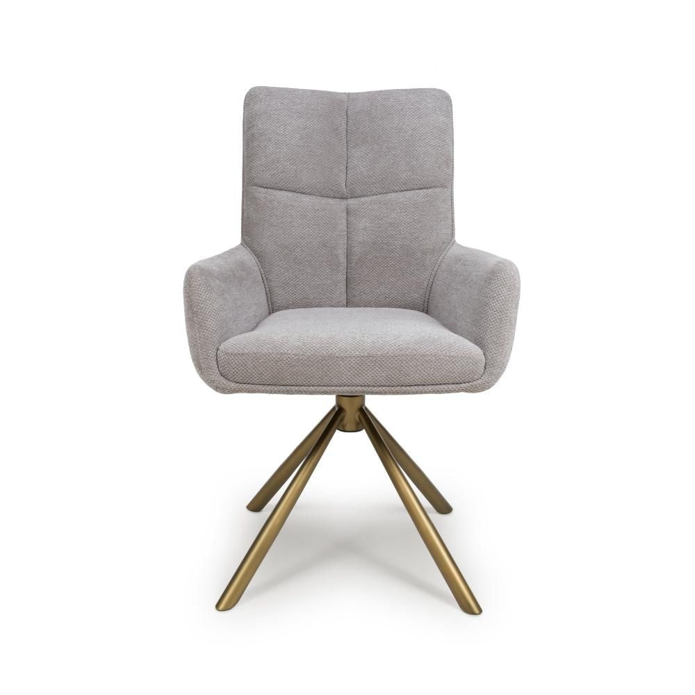 Aldo Chair Bronze leg - Set of 2 - Pewter - Image 1
