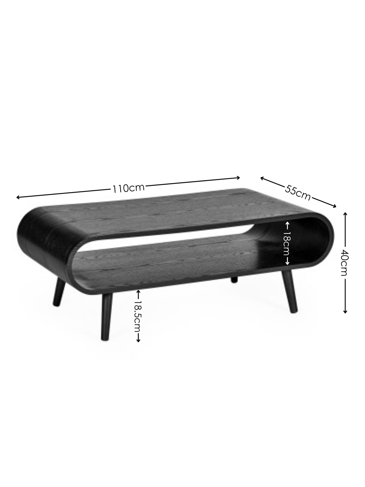 Apollo Black Ash 100cm Rectangular Coffee Table