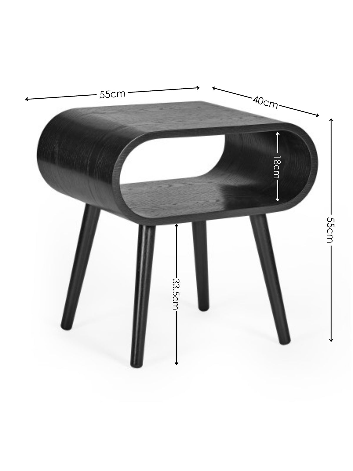 Apollo Black Ash 45cm Round Side Table