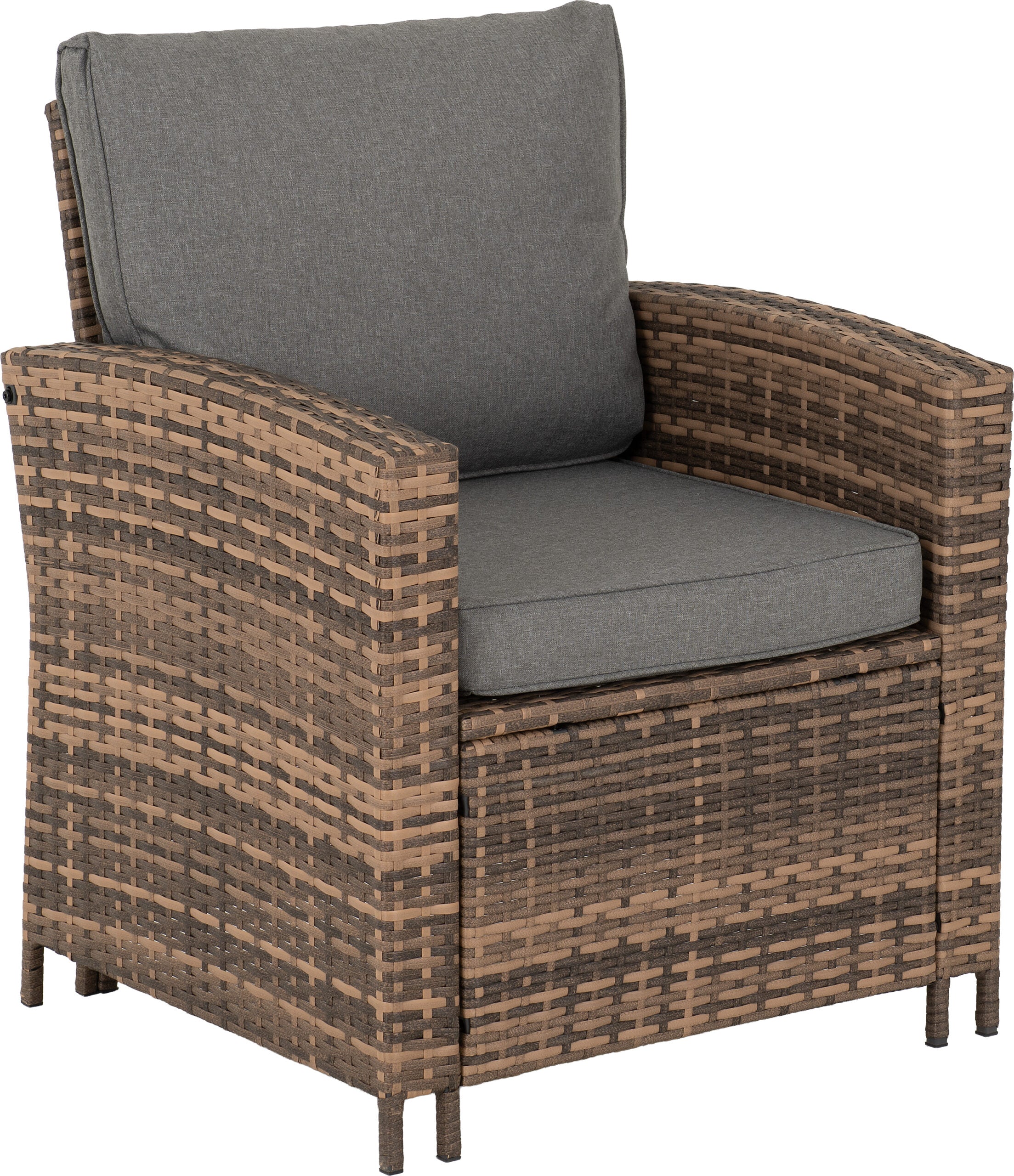 Aspen Corner Garden Furniture Set Brown Rattan/Grey Fabric