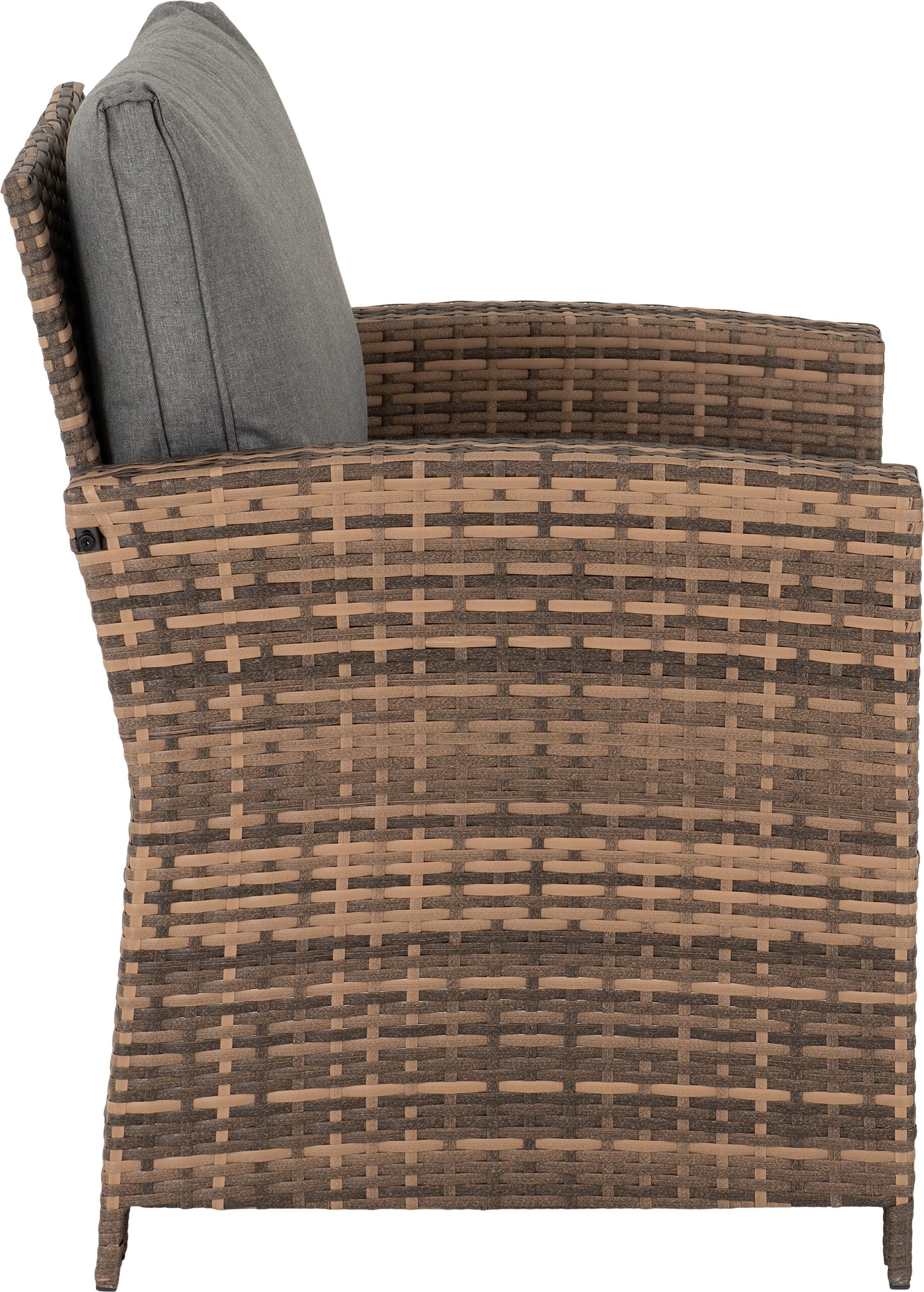 Aspen Corner Garden Furniture Set Brown Rattan/Grey Fabric