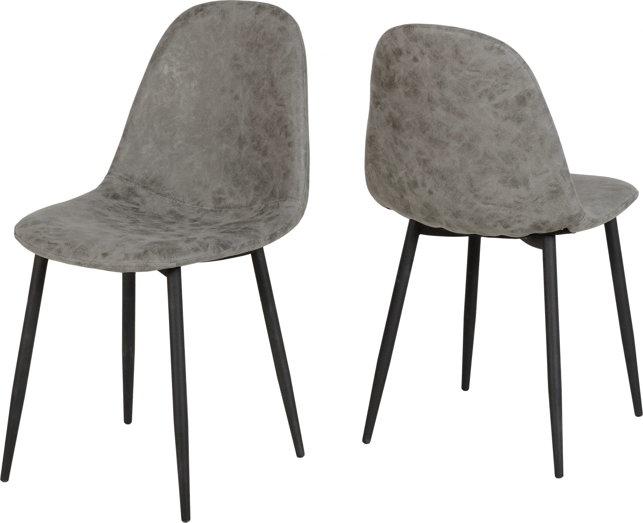 Athens Chair (Box of 2) Grey Faux Leather