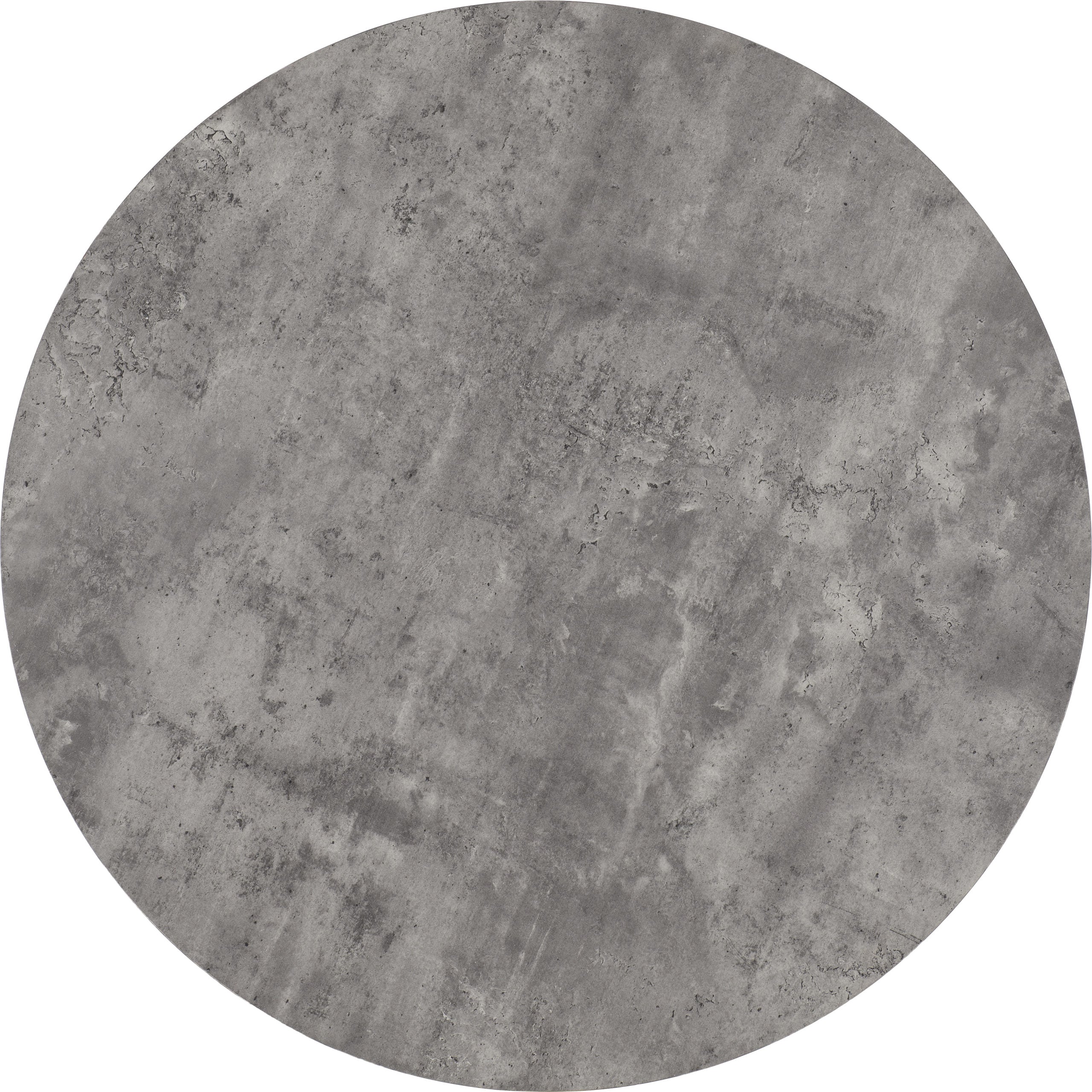 Athens Round Dining Set Concrete Effect/Black/Grey Faux Leather
