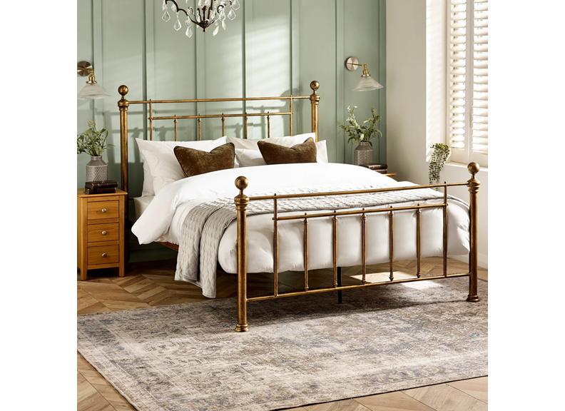 Aurelia Brass Metal Antique  Bed - room