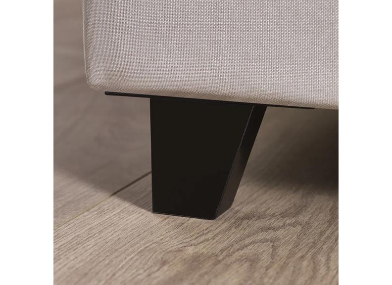 Aylen Cream Fabric Bed Frame with Cushioned Vertical Lined Headboard – Modern Upholstered Fabric Bed