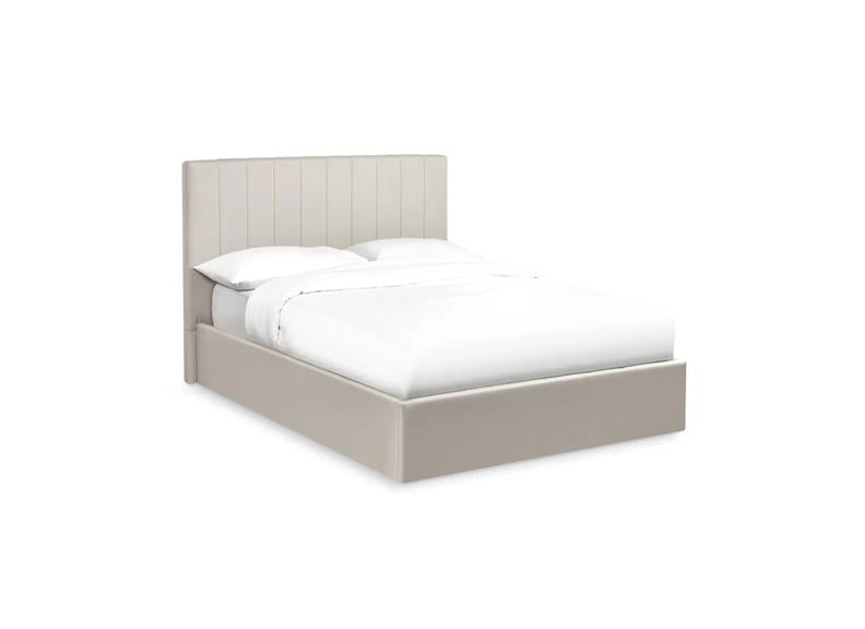 Aylen Cream Fabric Storage Bed – Cushioned Headboard with Gas-Lift Mechanism (PRE-ORDER FOR AUGUST)