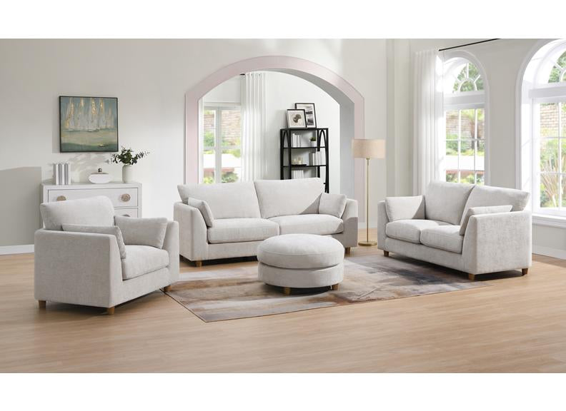 Alina Pearl Fabric Armchair with Bolster Cushions