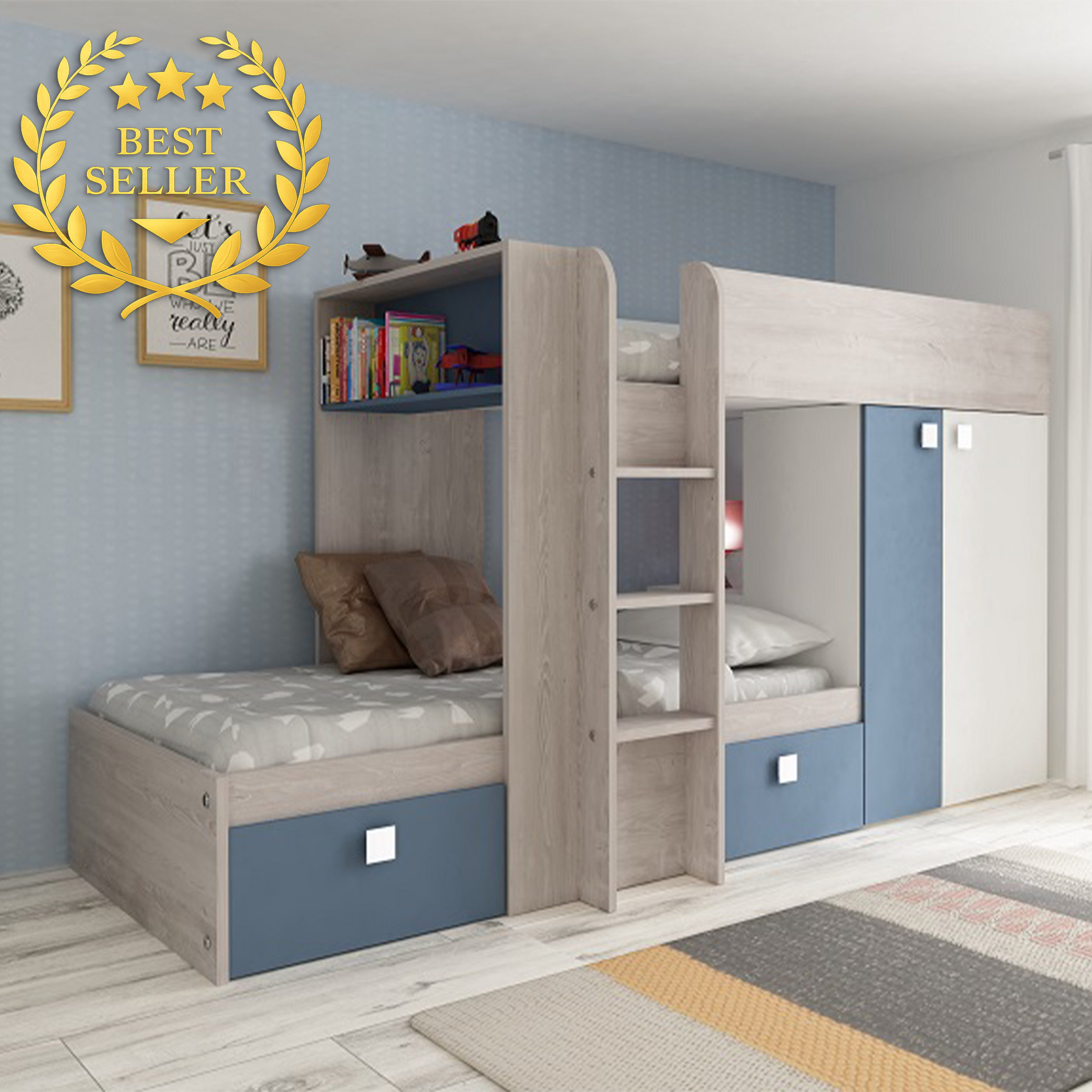 Trasman Barca Blue Bunk Bed with Express Delivery