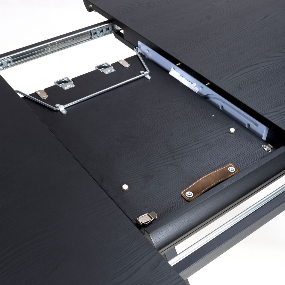 Boston Extending Round Table 1200-1600mm - Black Ash - Image 5