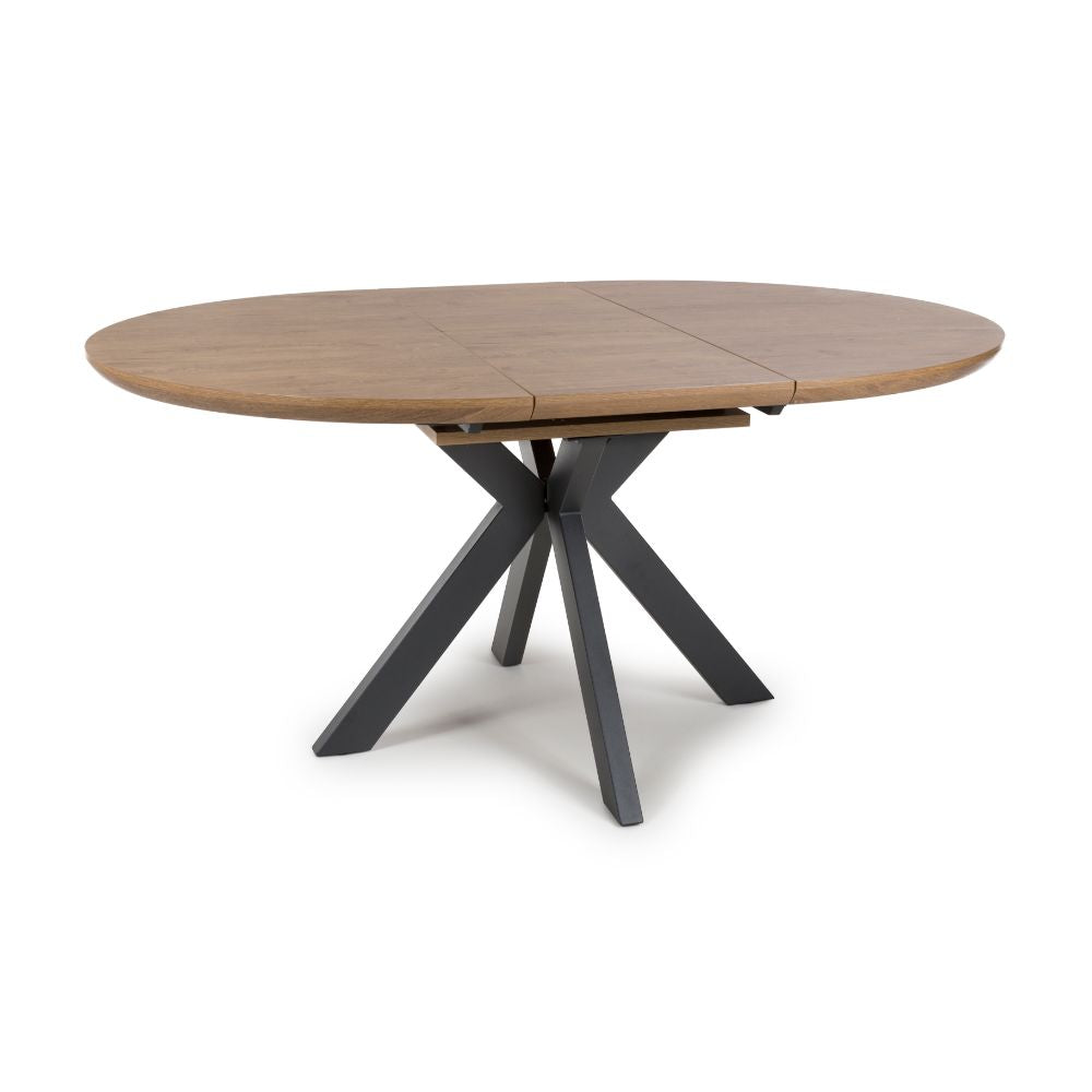 Boston Extending Round Table 1200-1600mm - Rustic Oak - Image 1