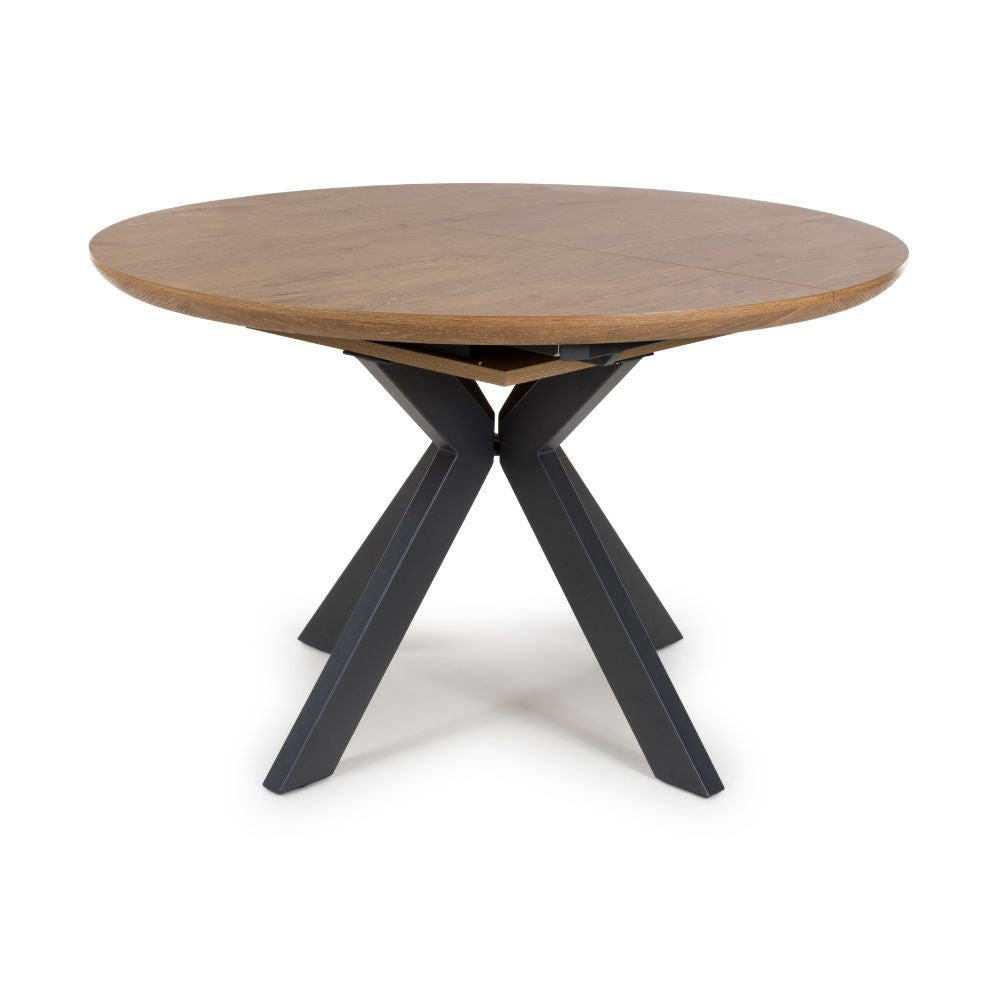 Boston Extending Round Table 1200-1600mm - Rustic Oak - Image 2