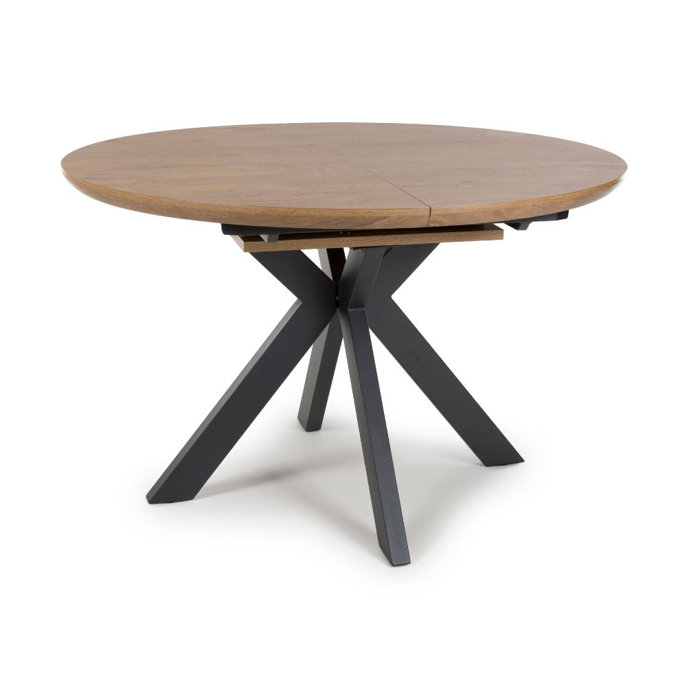 Boston Extending Round Table 1200-1600mm - Rustic Oak - Image 3