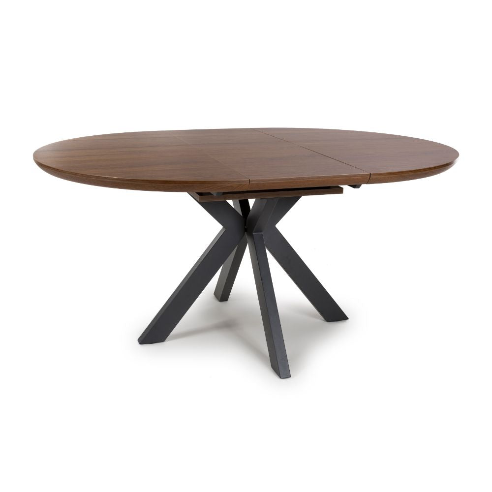 Boston Extending Round Table 1200-1600mm - Smoked Oak - Image 2