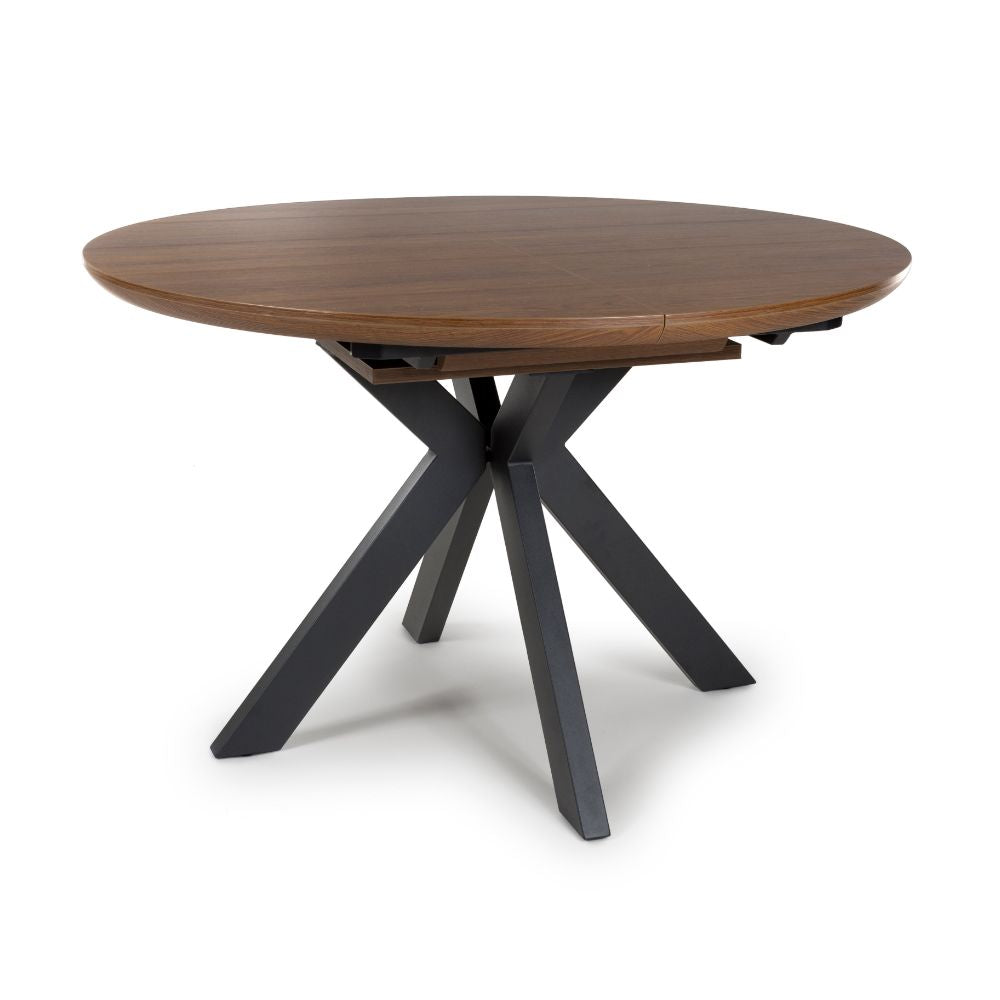 Boston Extending Round Table 1200-1600mm - Smoked Oak - Image 4