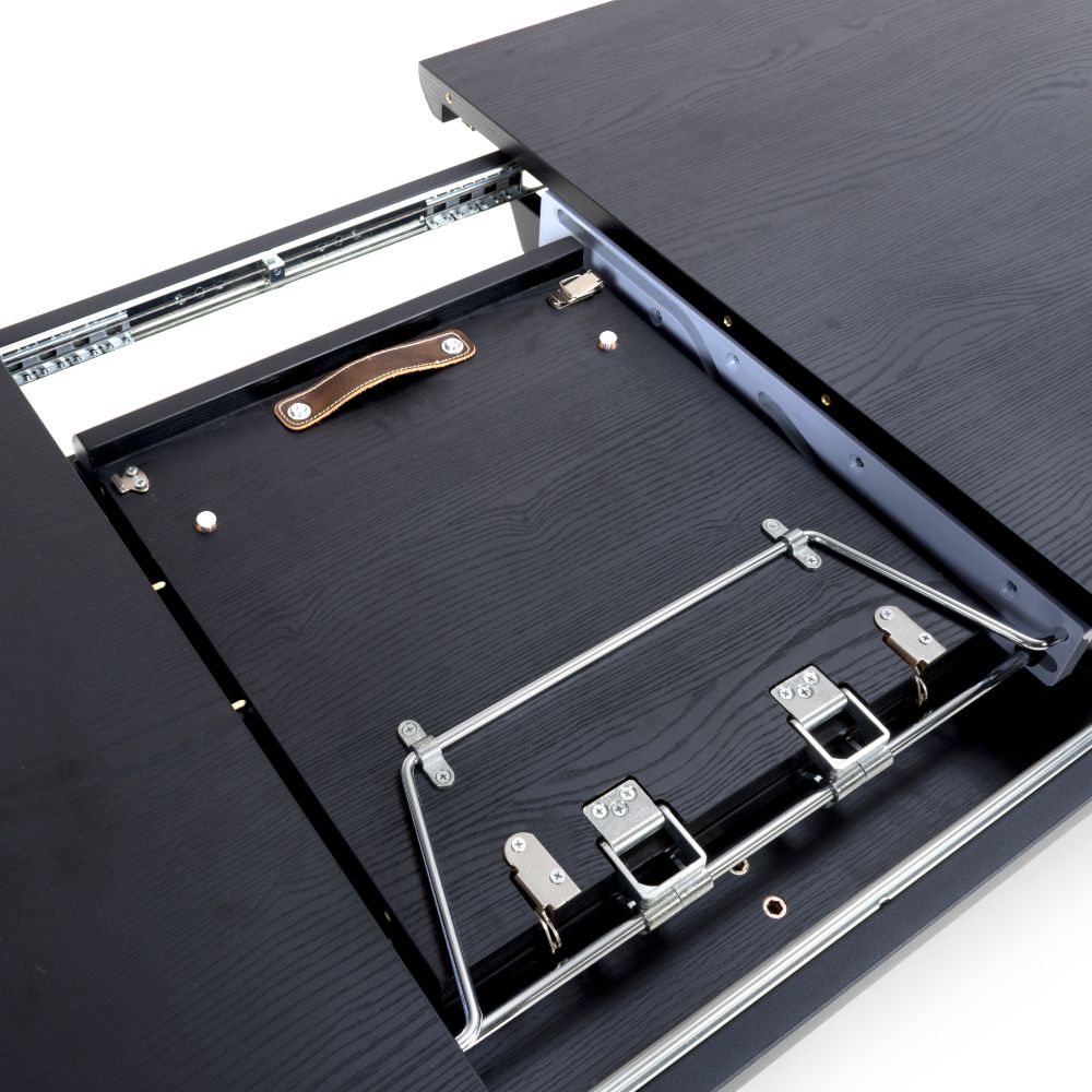 Boston Extending Table 1400mm - 1800mm - Black - Image 5