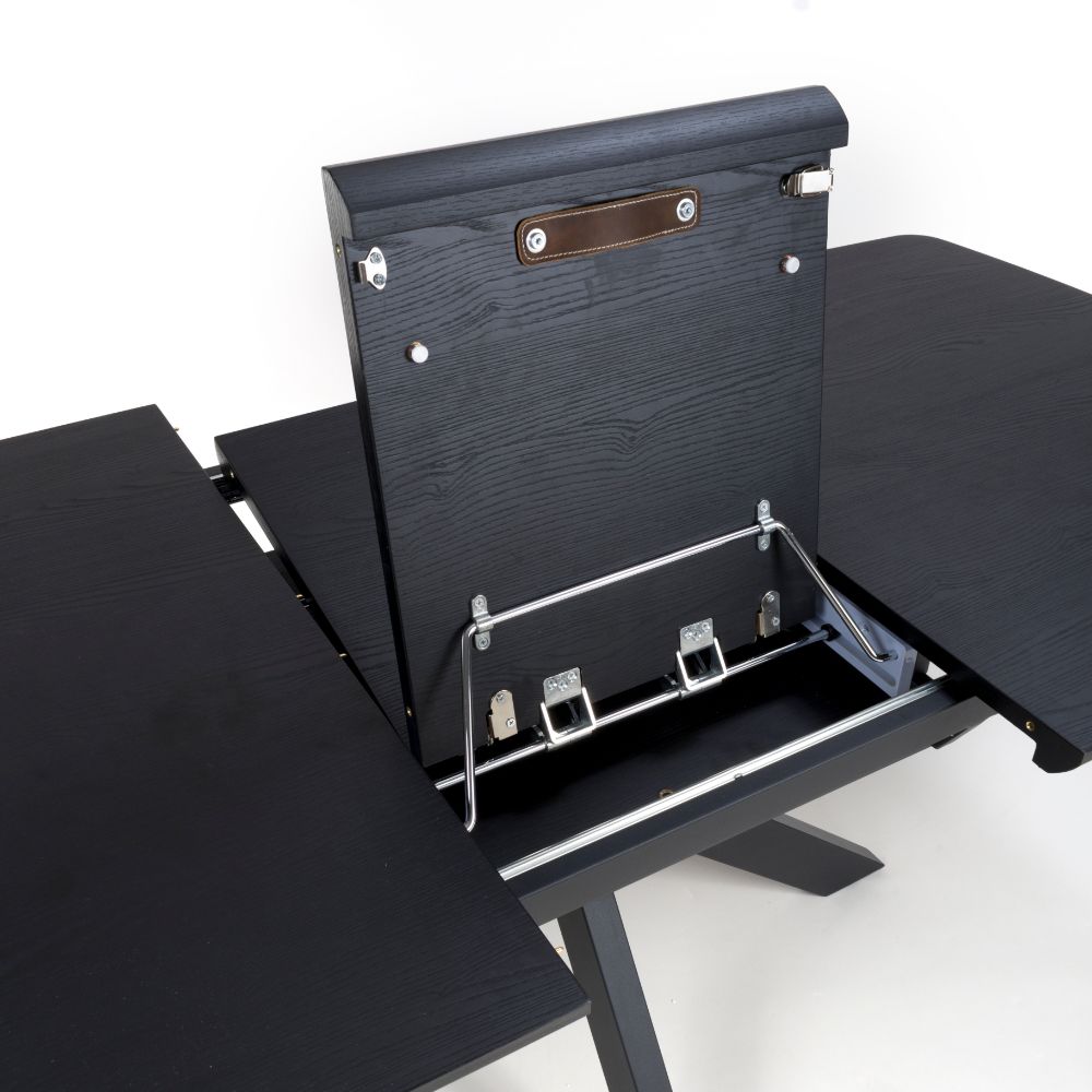 Boston Extending Table 1400mm - 1800mm - Black - Image 6