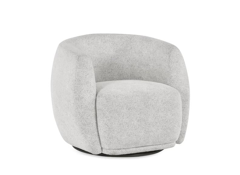 Bowline Accent Tub Swivel Chairs – Luxury Chenille Upholstered Lounge Chair in Cream or Grey
