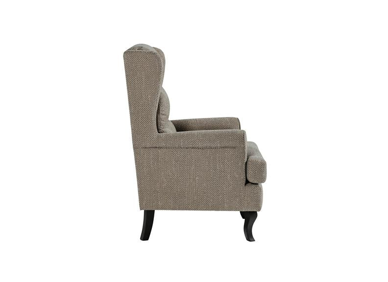 Bertie Accent Chair – Camel Herringbone with Loose Cushions