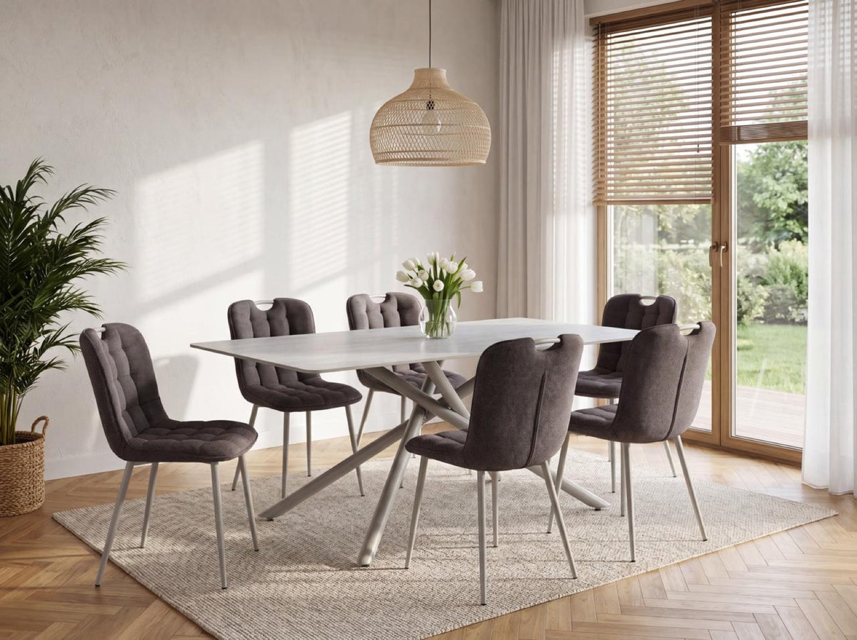 Carlos 1.8 Metre Ceramic Table with Pebble Legs