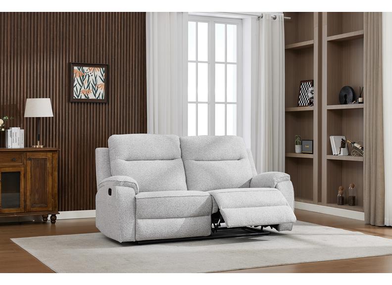 Carlingford Light Grey Chenille Reclining 2.5 Seat Sofa