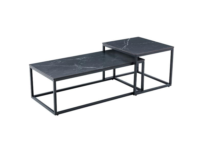 Cody Coffee Table Set – Black Sintered Stone Tops