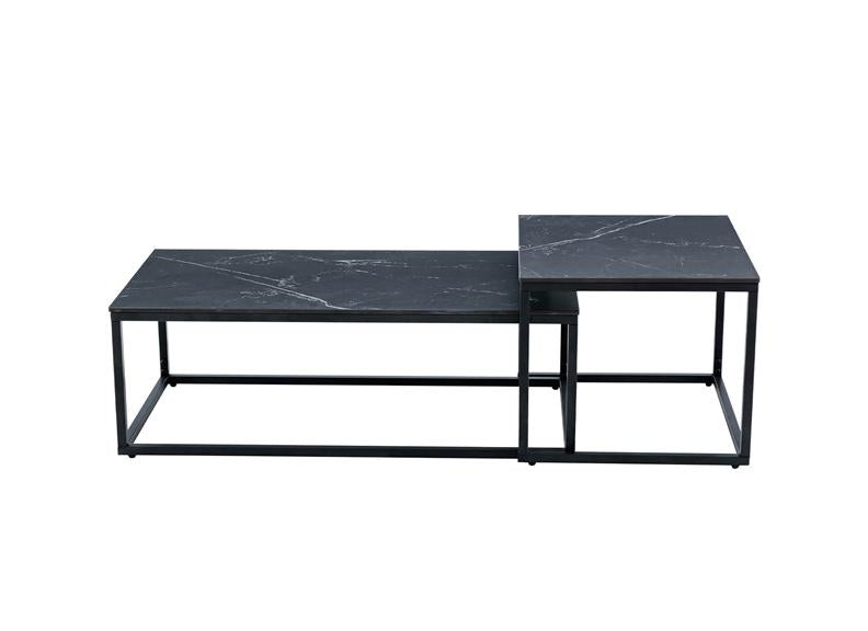 Cody Coffee Table Set – Black Sintered Stone Tops