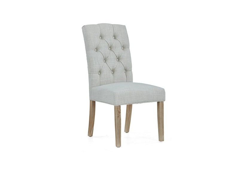 Set of Two Chelsea Dining Chairs – Natural KD - Whitewash Leg