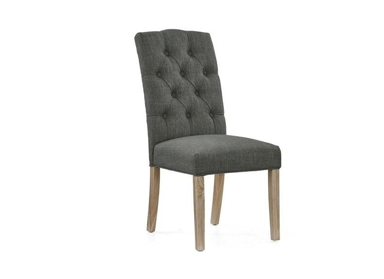 Set of Two Chelsea Dining Chairs – Charcoal KD - Whitewash Leg