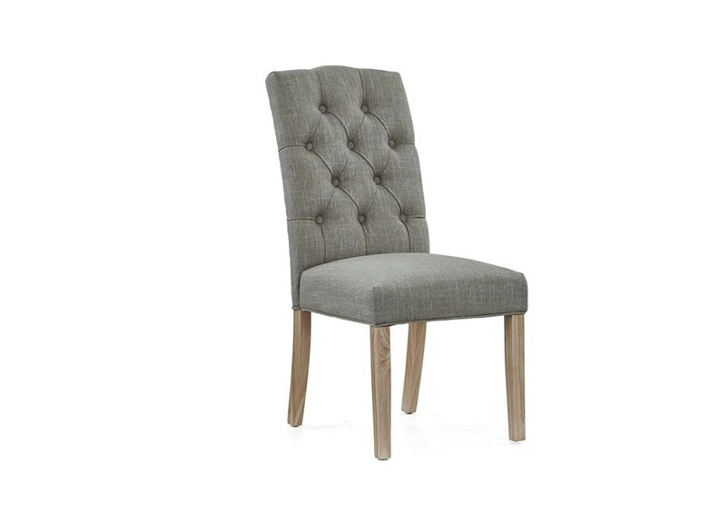 Set of Two Chelsea Dining Chairs – Grey KD - Whitewash Leg