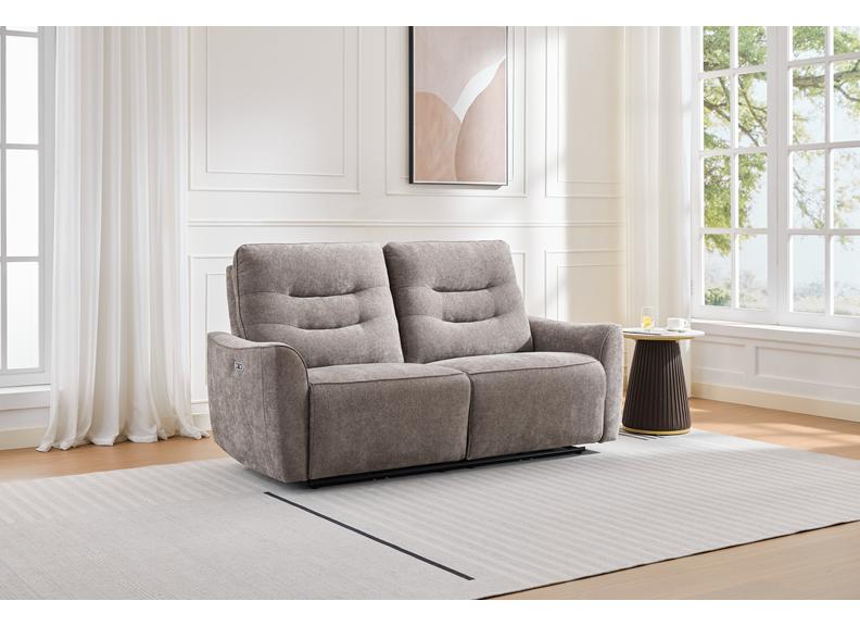 Cupar Stone Fabric Powered Reclining 2.5 Seat Sofa