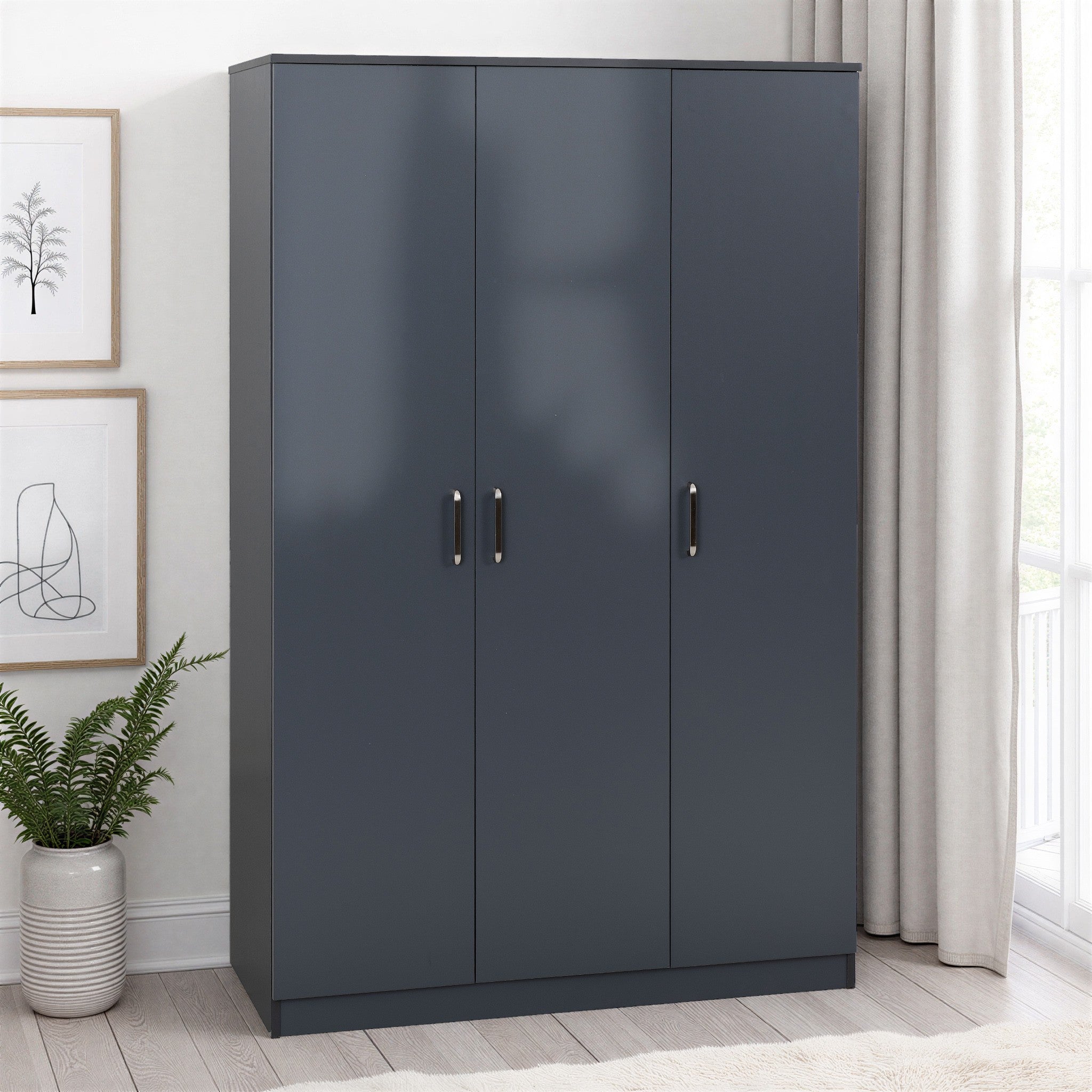 Dakota 3 Door Wardrobe Dark Grey