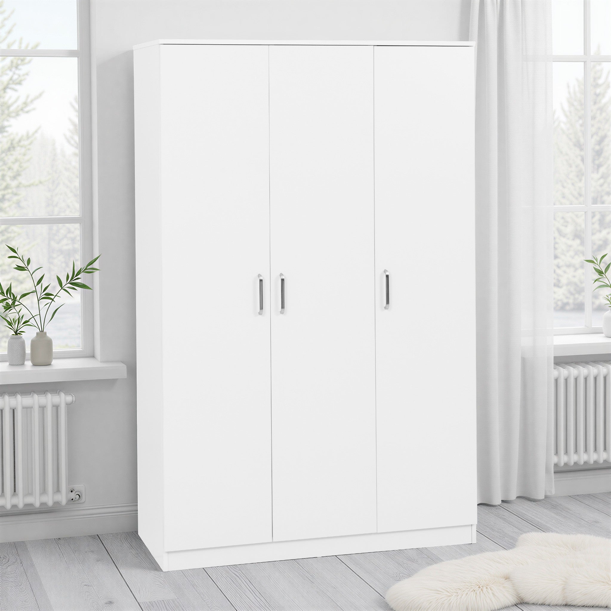 Dakota 3 Door Wardrobe White