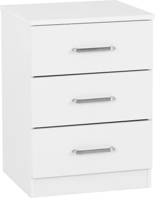 Dakota 3 Drawer Bedside Table – Compact Bedroom Storage
