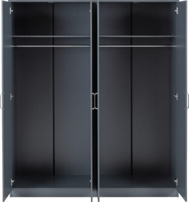Dakota 4 Door Wardrobe – Extra Large Bedroom Storage