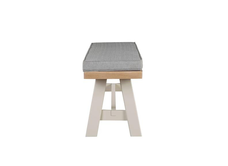 Doune Refectory Extending Dining Set – Taupe with Washed Oak Tops