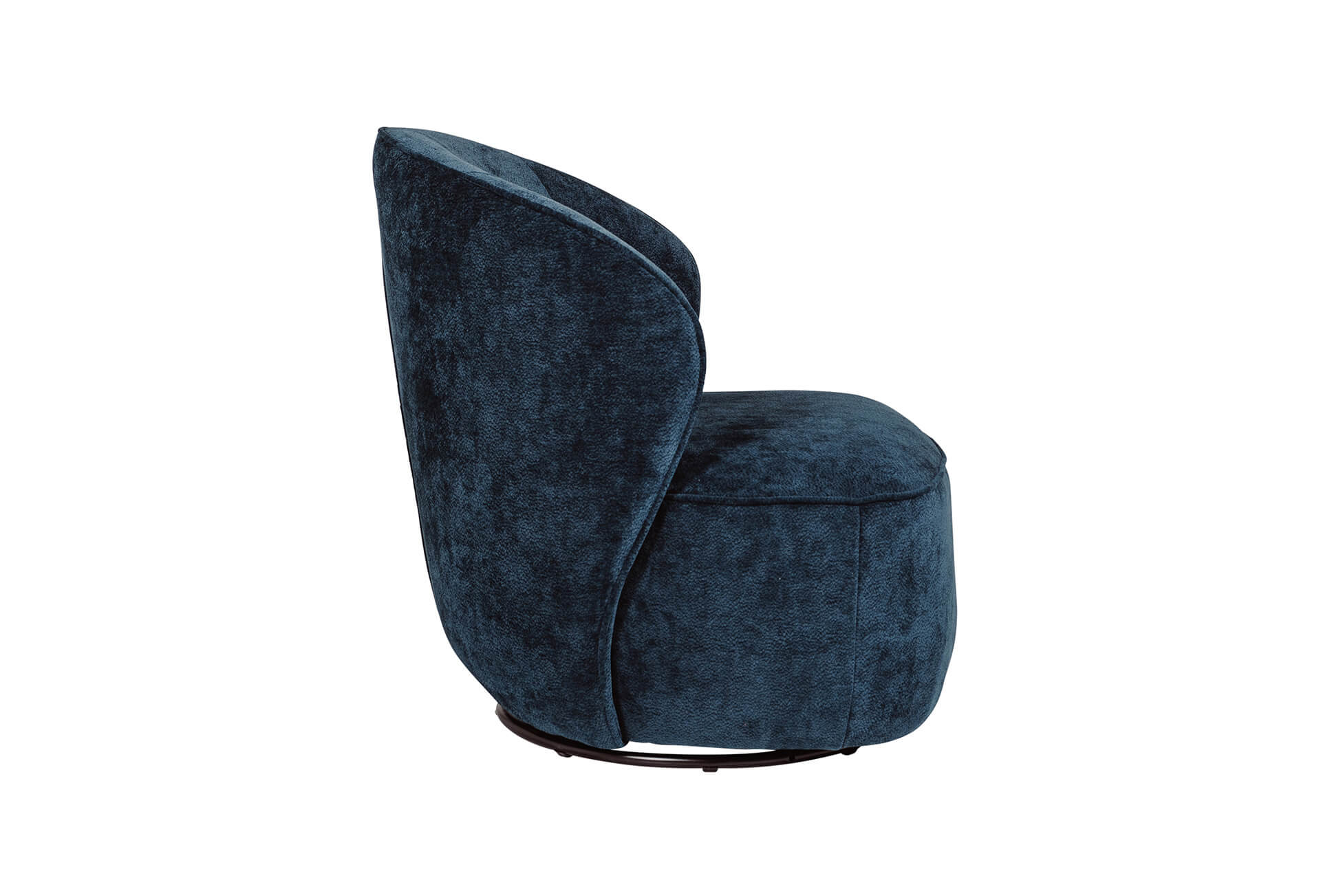 Edie Swivel Accent Chair – Blue Upholstery with Smooth Swivel Function