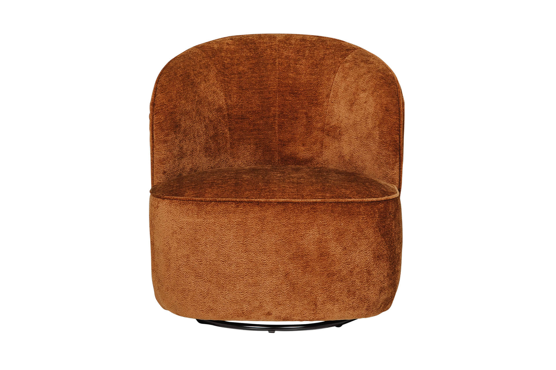 Edie Swivel Accent Chair – Rust Upholstery with Smooth Swivel Function