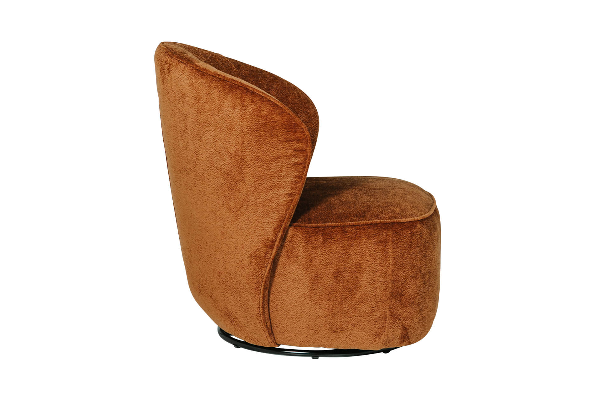 Edie Swivel Accent Chair – Rust Upholstery with Smooth Swivel Function