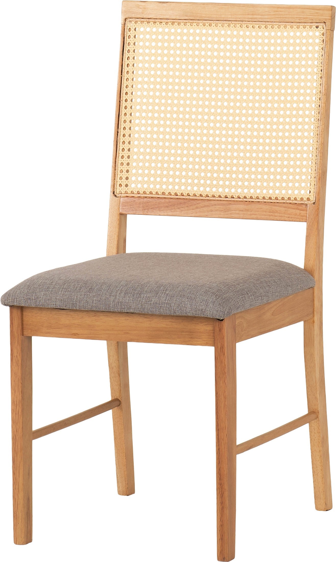 Ellis Chair (Box of 2) Oak Effect/Grey Fabric