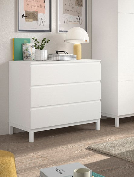 Eva Chest Of 3 Drawers White