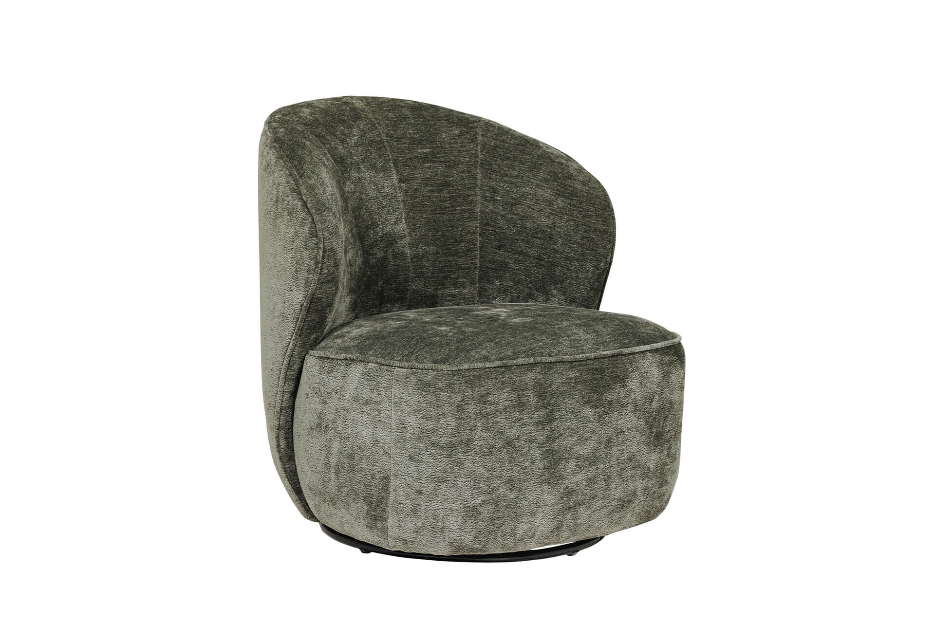 Edie Swivel Accent Chair – Green Upholstery with Smooth Swivel Function