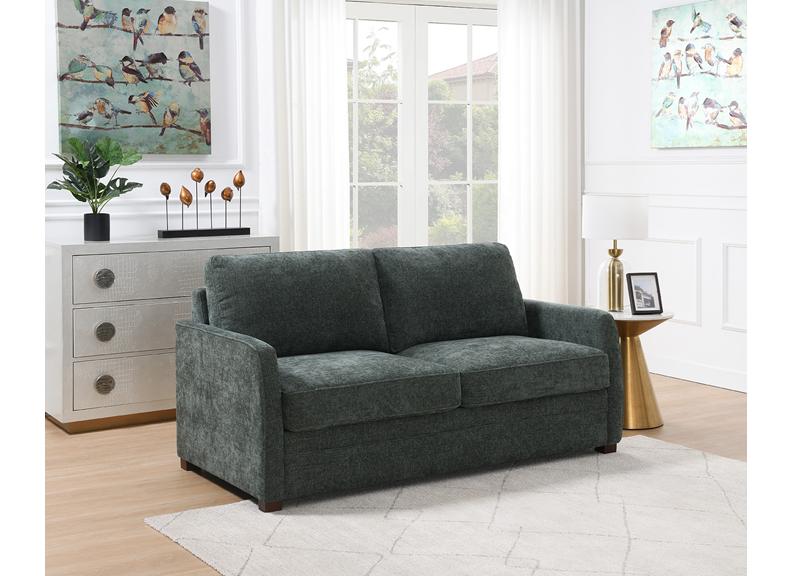 Emoric Winter Moss Fabric Sofa Bed with Foam Mattress
