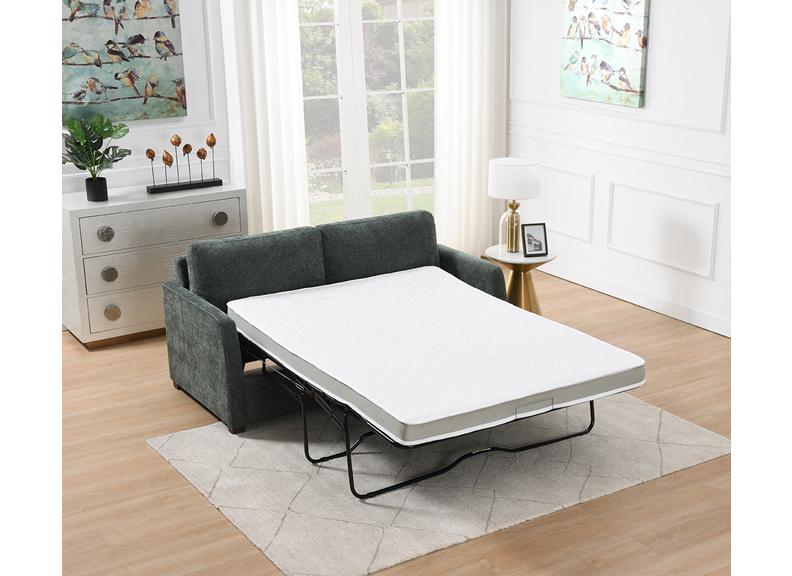 Emoric Winter Moss Fabric Sofa Bed with Foam Mattress