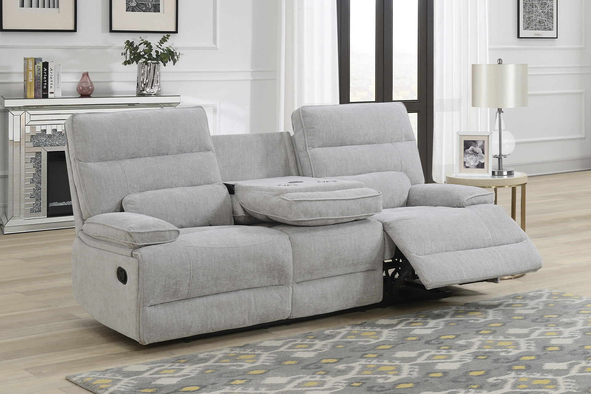 Eloise 3 Seater Manual Recliner – Grey