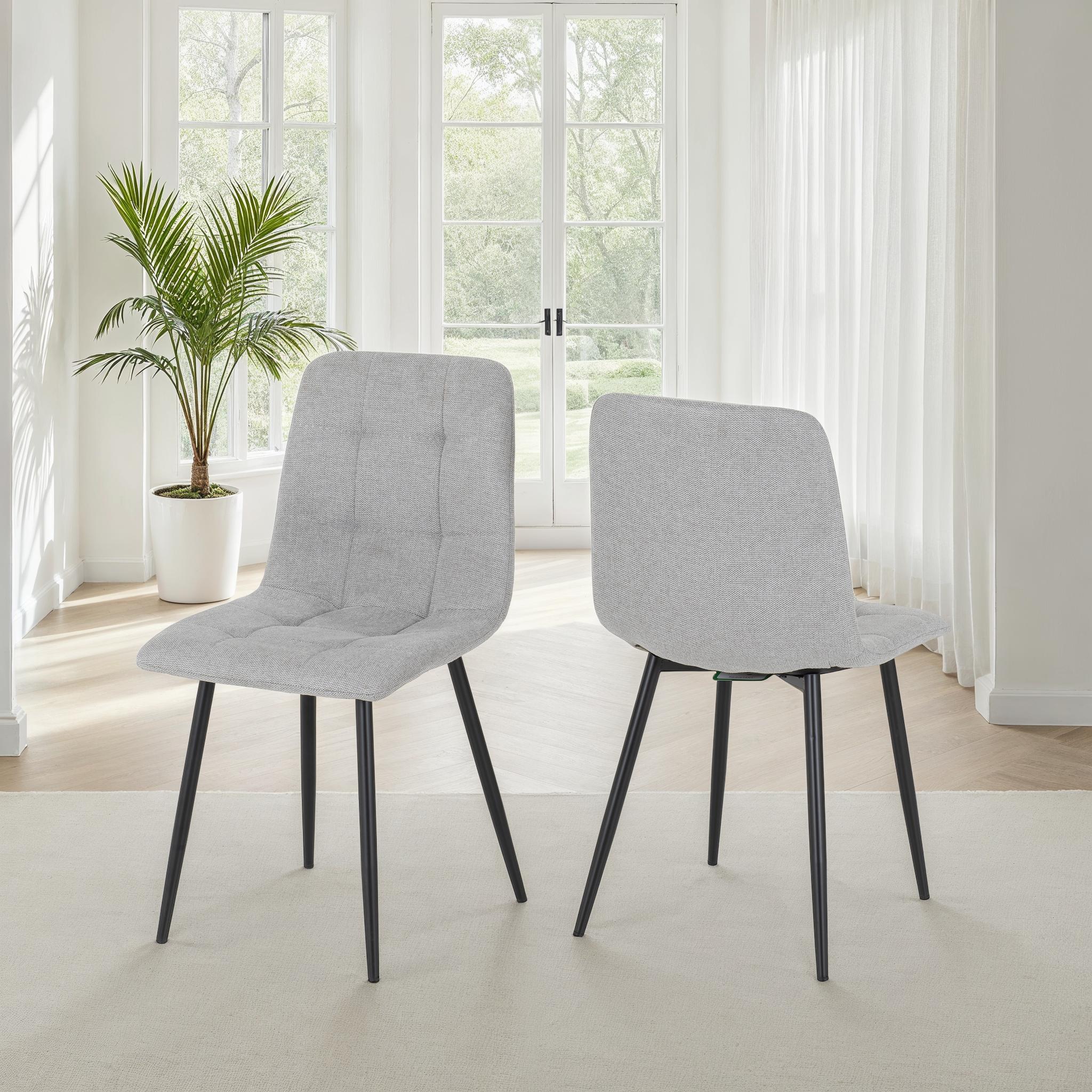 Fenton Dining Chair – Light Grey Fabric with Ergonomic Backrest (X2 PER BOX)